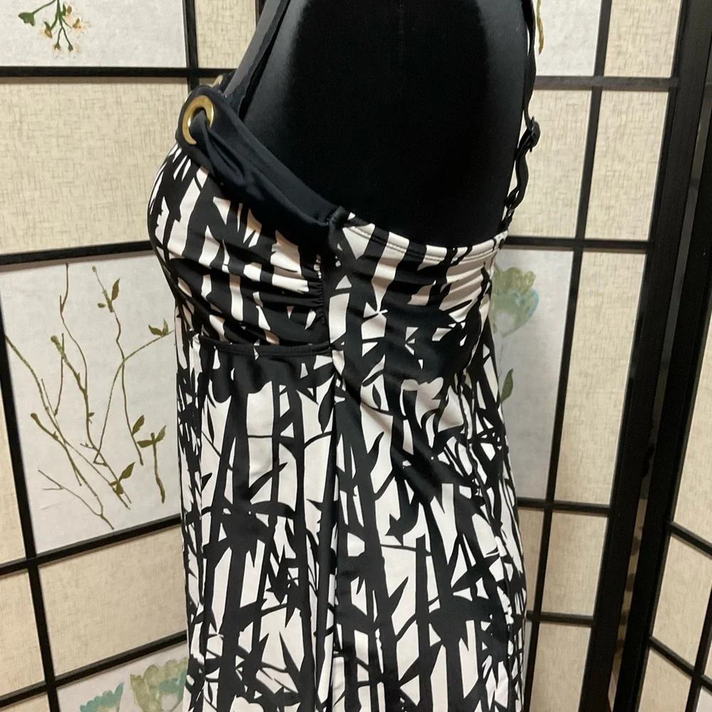 Venus Black and White Patterned Swim Dress